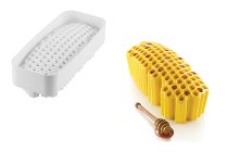 @ Silikon-Matte | -Form | Einzel- | Kuchenform oval mit Bienenwaben-Relief