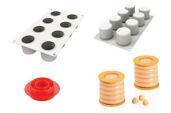 @ Silikon-Matte | -Form 8 runde Formen | Zylinder 'Sweet Layers'