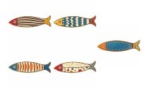 @ Schoko-Dekor Aufleger weiß Fische 'Pop' (40 Stk)