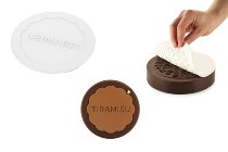 @ Silikon-Matte | -Form mit Relief | Reliefmatte rund Schriftzug 'Tiramisu'