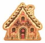 @ Schoko-Dekor Bûche-Ansatz weiß Lebkuchenhaus (40 Stk)
