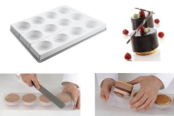 @ Kit Silikon-Matte |-Form Verbund 12 runde Formen | Törtchen