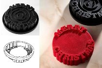 @ Silikon-Matte | -Form | Einzel- | Kuchenform rund Schriftzug 'Merry Christmas'