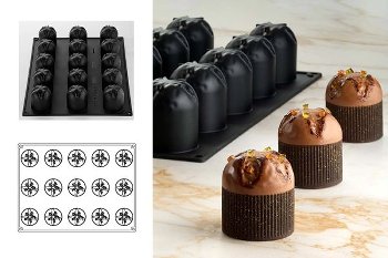 @ Silikon-Matte | -Form 15 runde Formen | Törtchen 'Panettone' (30x40cm)