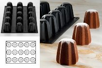 @ Silikon-Matte | -Form 15 runde Formen | Törtchen | Stern 'Pandoro' (30x40cm)