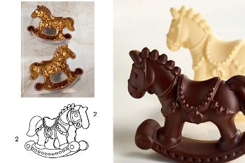 @ Gießform Schaukelpferd 'Rocking Horse' (2 Teile für 1 Stk)