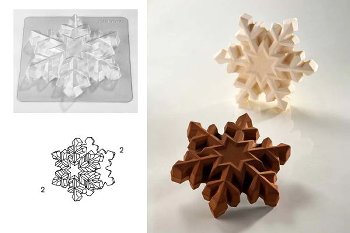 @ Gießform Schneeflocke 'Fiocco di Neve' (2 Teile für 1Stk)