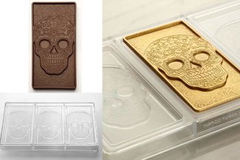 @ Gießform Tafel | Tafelgießform Totenkopf 'Calaca'