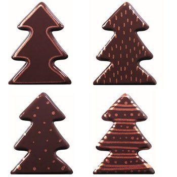 @ Schoko-Dekor Aufleger bitter Weihnachts- | Tannen- | Christbaum mit Muster (154 Stk)