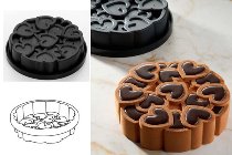 @ Silikon-Matte | -Form | Einzel- | Kuchenform rund mit Herz-Relief 'Eros 2.0'