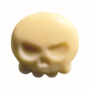 @ Schoko-Dekor Aufleger weiß Totenkopf (176 Stk)