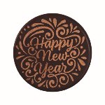@ Schoko-Dekor Aufleger bitter rund 'Happy New Year' (88 Stk)