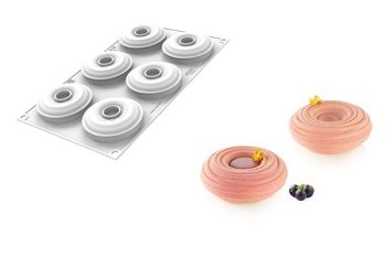 @ Silikon-Matte | -Form 6 runde Formen mit Loch | Ringe | Donuts