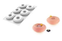 @ Silikon-Matte | -Form 6 runde Formen mit Loch | Ringe | Donuts