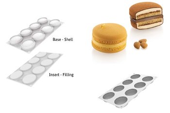 @ Kit Silikon-Matte | -Form 8 runde Formen | Macarons Ober- & Unterteil