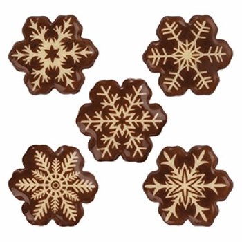 @ Schoko-Dekor Aufleger Schneeflocken , weiße Schokolade sortiert (160 Stk)