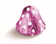 @ Pralinen-Glocke milch (lose Ware) in Alu violett | lila gepunktet