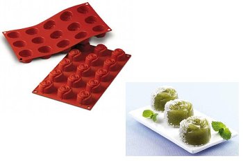 @ Silikon-Matte | -Form 15 runde Formen | Blumen | Rosen klein