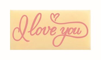 @ Schoko-Dekor Aufleger weiß Carré Schriftzug 'I Love you' (140 Stk)