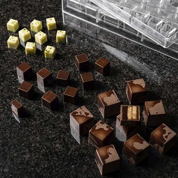 @ Gießform Praline | Pralinengießform 32 quadratische | viereckige Formen