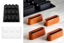 @ Silikon-Matte | -Form 12 ovale Formen | Eclairformen 'Round40time' (30x17,5cm)