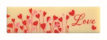 @ Schoko-Dekor Aufleger weiß Rechteck Herzen rot 'Love' (110 Stk)
