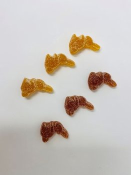 @ Fruchtgelée-Hasen Aprikose und Erdbeere (lose Ware)