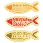 @ Schoko-Dekor Aufleger weiß Fische 'Aztéques' (66 Stk)